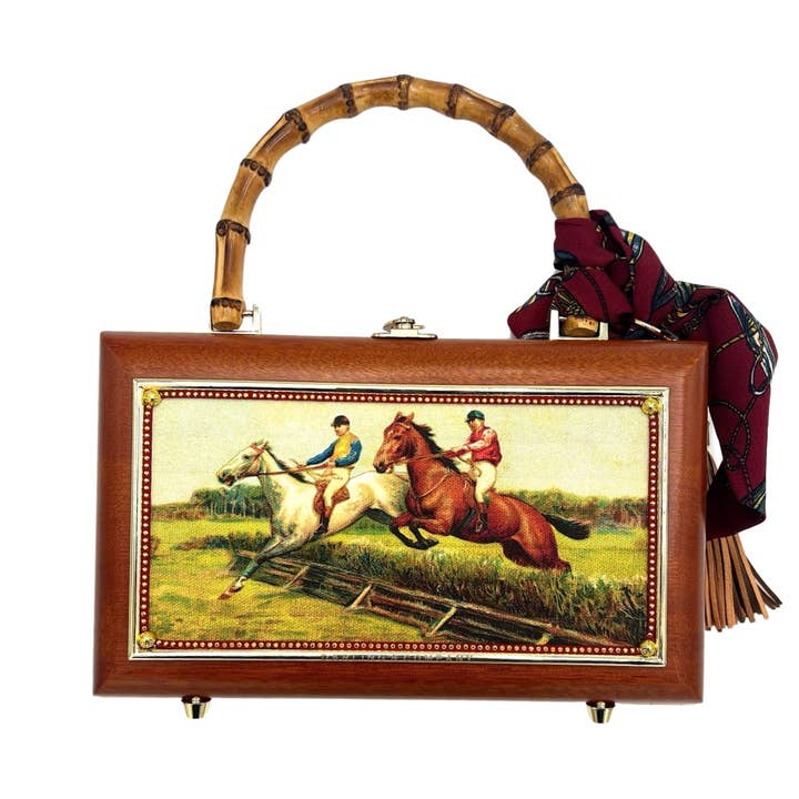 Eftermiddagsryttere på grøn taske for engroshandel hos Darling and Company