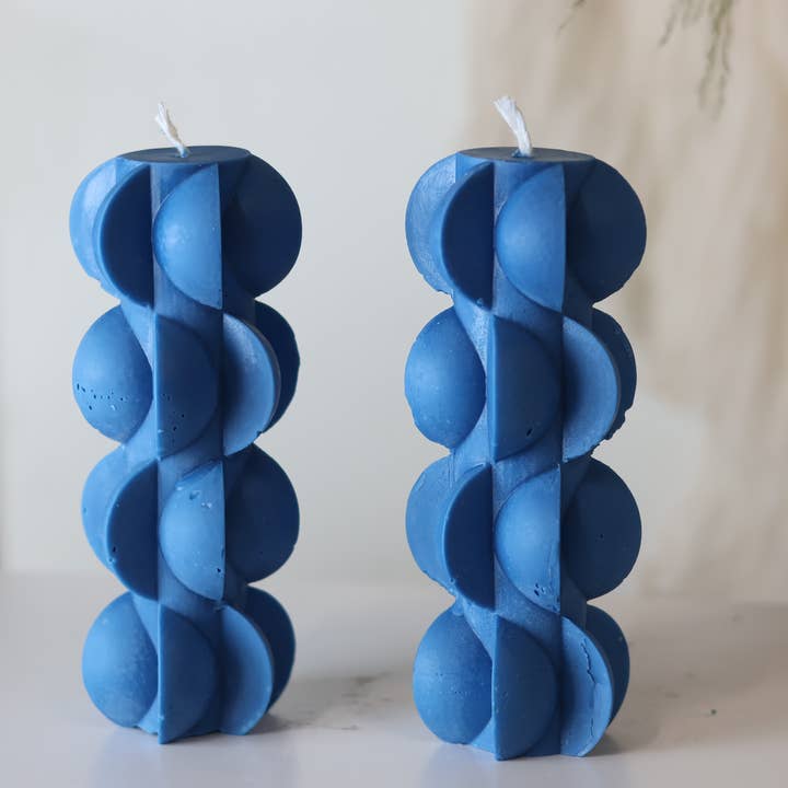 Agaboo Candle - Wholesale Novelty candle - Unique Design Wavy Tall Pillar Candle 6x2.5in10