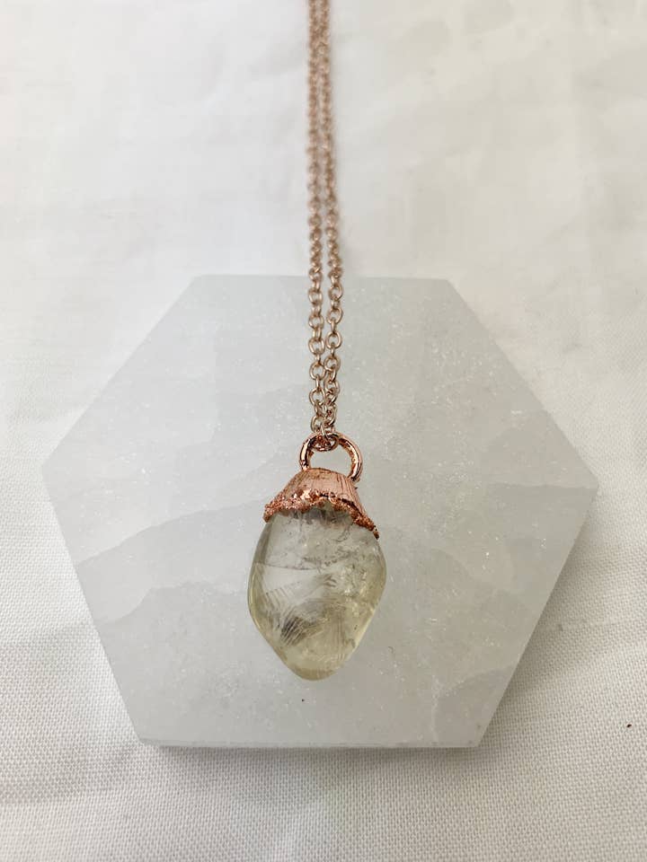Citrine Necklace in Copper for wholesale by Lyon and Feather