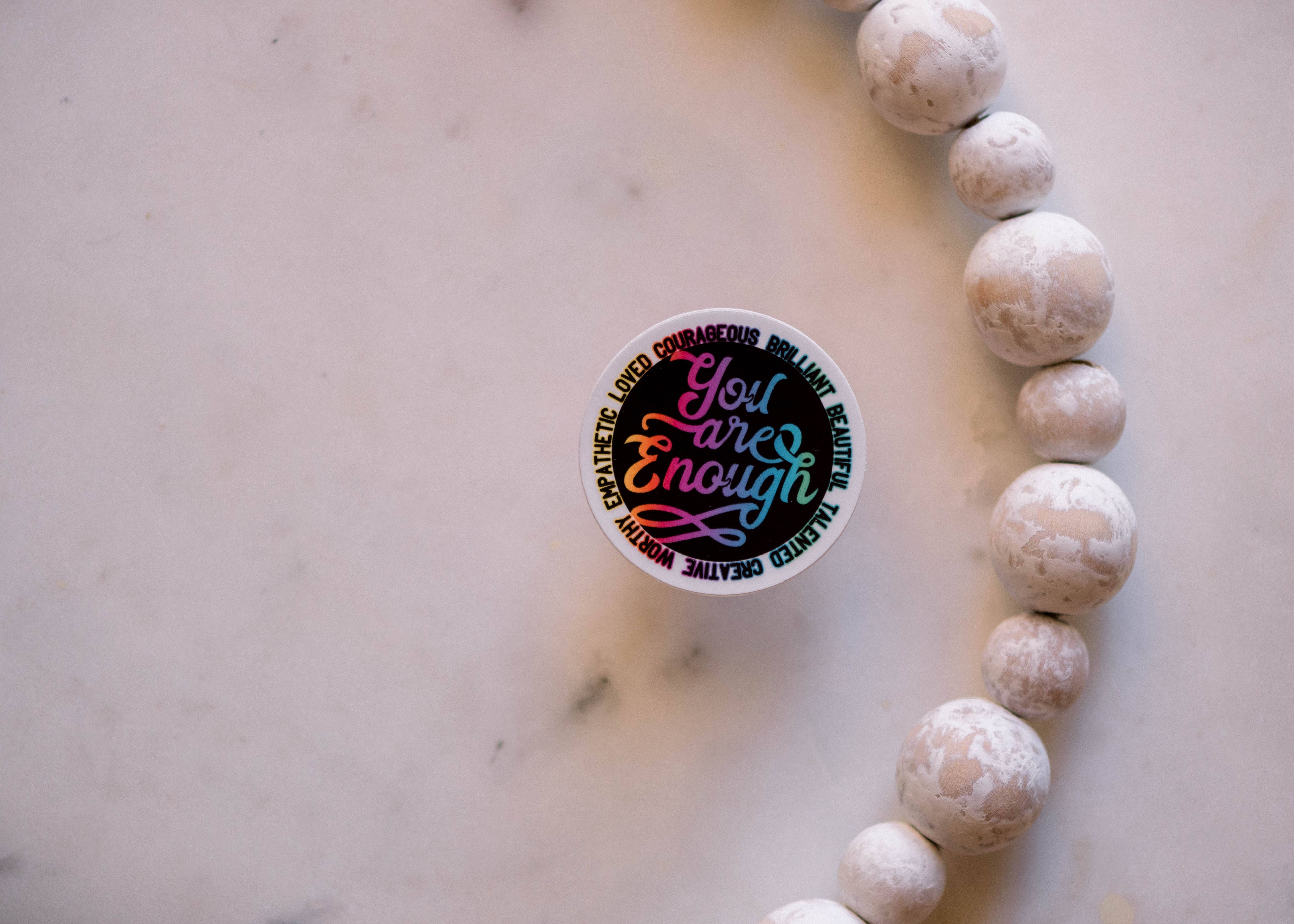 Savannah and James Co – wholesale Sticker – 50 Stickers - You Are Enough Rainbow Mini, Sticker 2x21