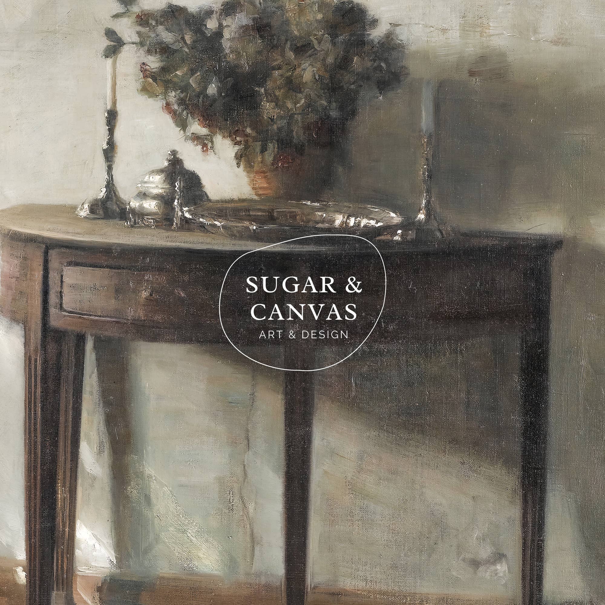 Sugar & Canvas - Wholesale Art Print - Vintage Farmhouse Table Interior Art Print VP2332