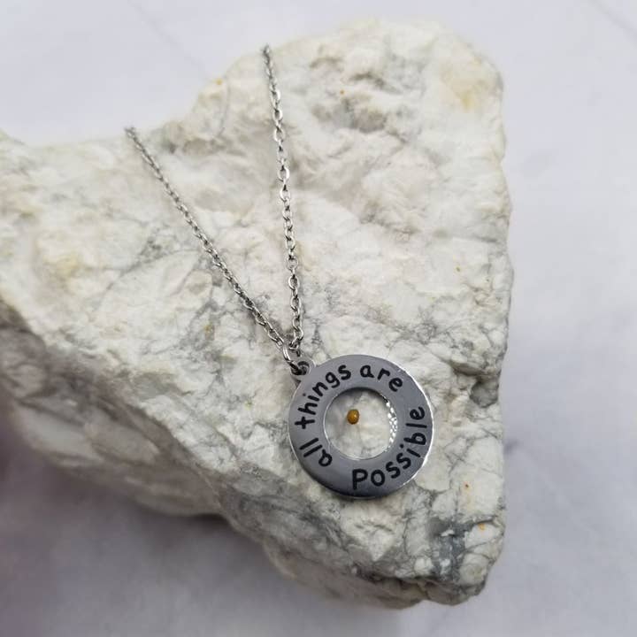 all thing are Possible Mustard Seed Necklace for wholesale by The Pretty Jewellery