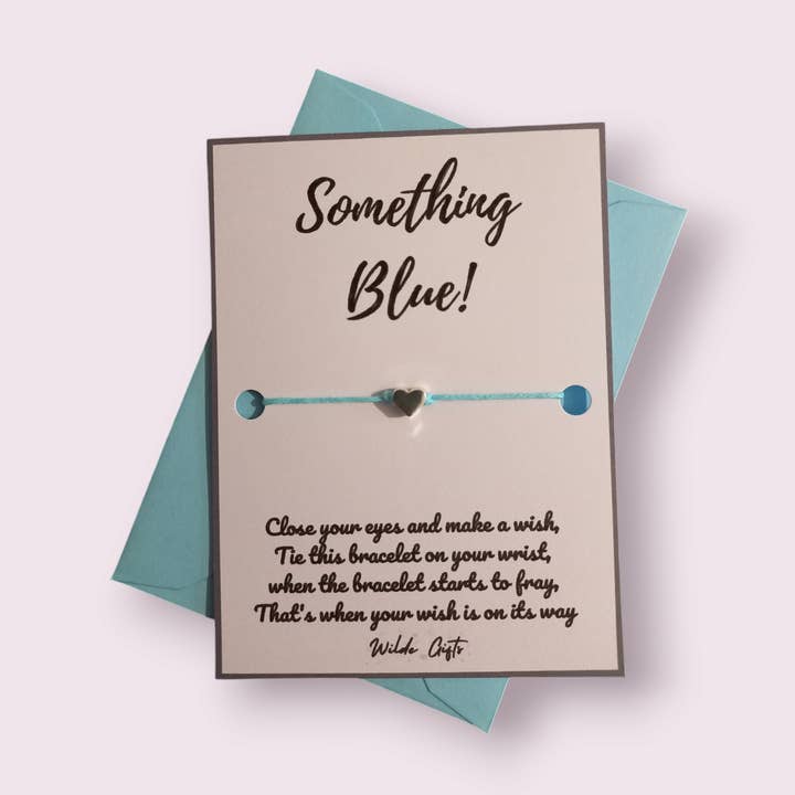 Något blått bröllop favör önskar armband för wholesale av Wilde Gifts UK