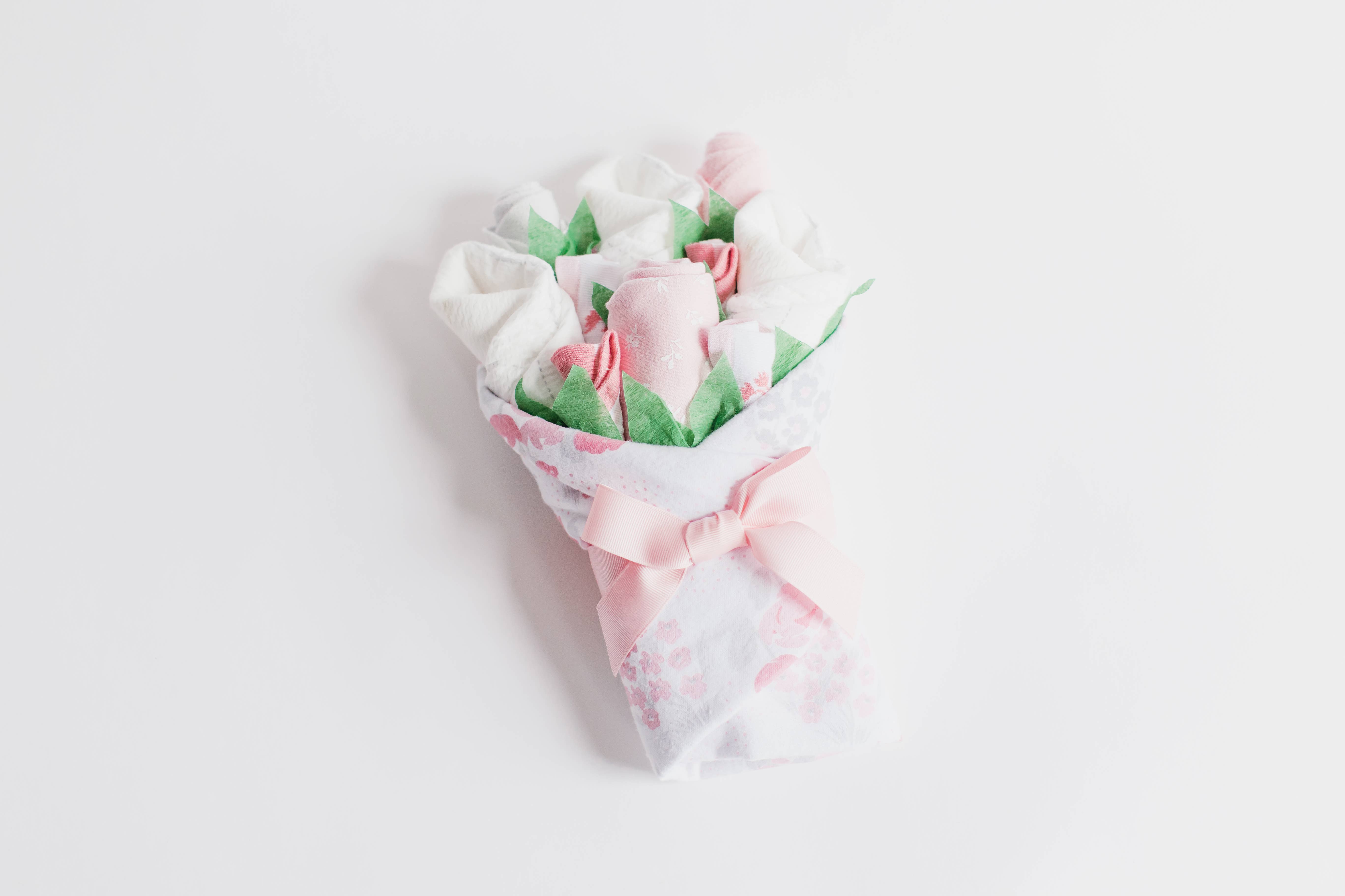 Baby Blossom Company - Wholesale New Mom Gift Box/Set - New Baby Girl Gift Layette Bouquet - Floral3