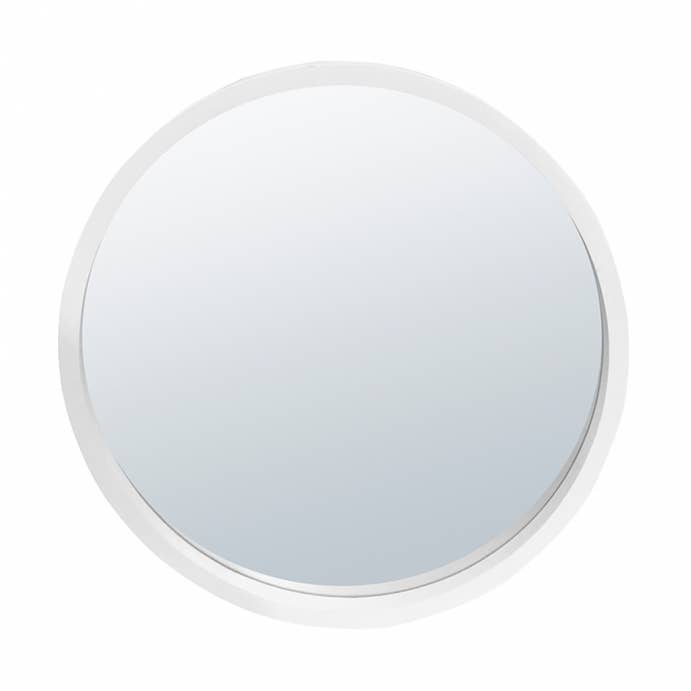 Wood round matt white mirror for wholesale by Art Collection International BV
