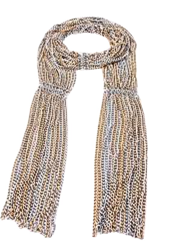 HoopLa – wholesale Scarf – Women's – Editorial Scarf Fringe Necklace-Two Tone-100% recycled steel5