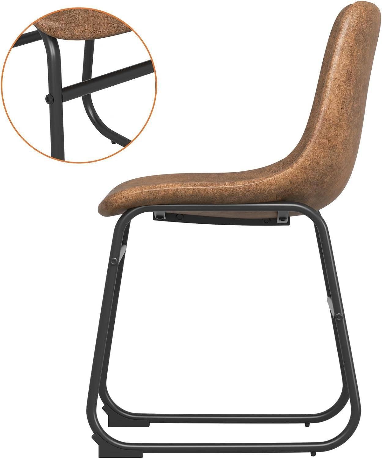 Brown Suede Dining Chairs Set Of 4 With 18 Inch High Back for wholesale on Faire3