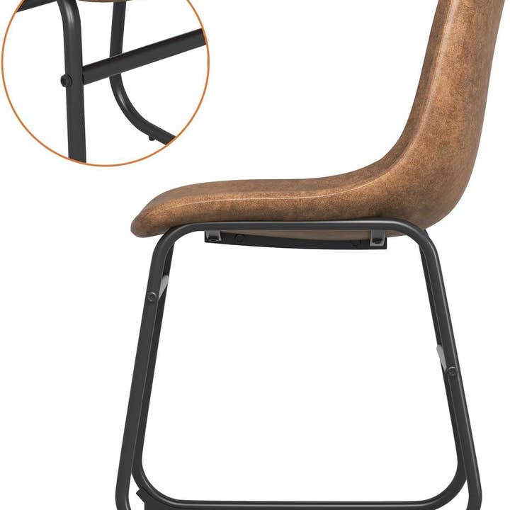 Brown Suede Dining Chairs Set Of 4 With 18 Inch High Back for wholesale on Faire3