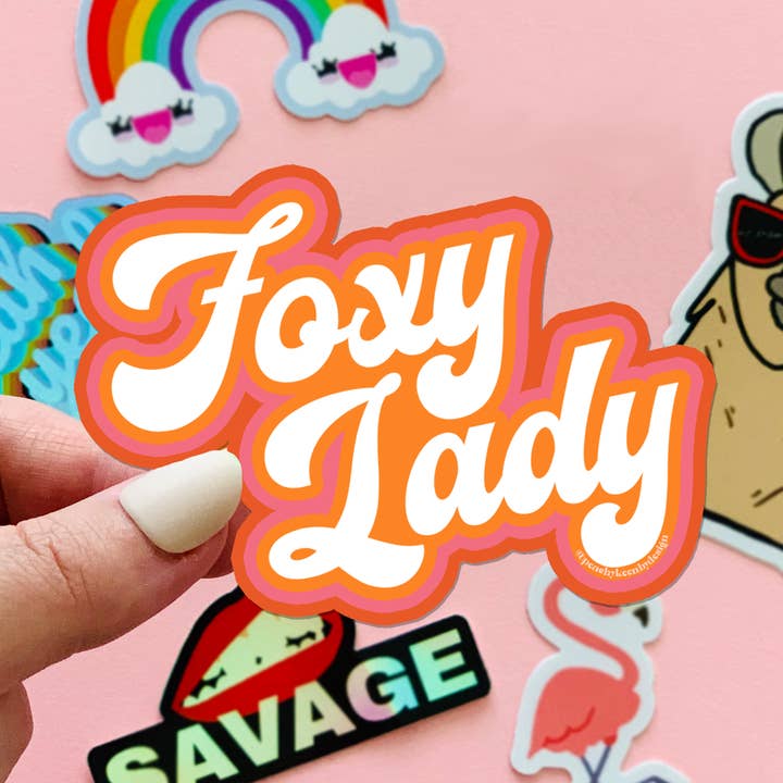 Foxy Lady Sticker for wholesale by Peachy Keen by Design Co
