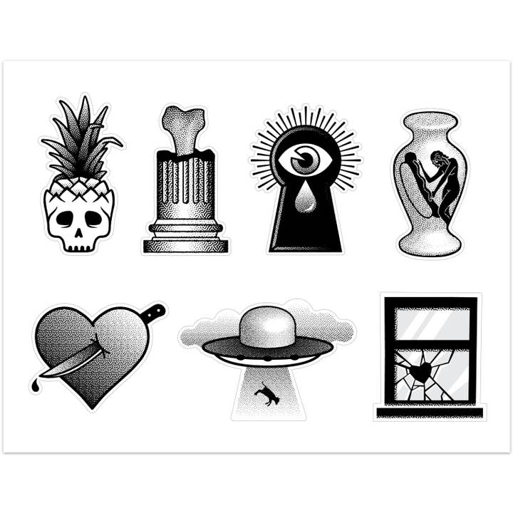 Stickerblatt 2 für den Großhandel von Mean Folk