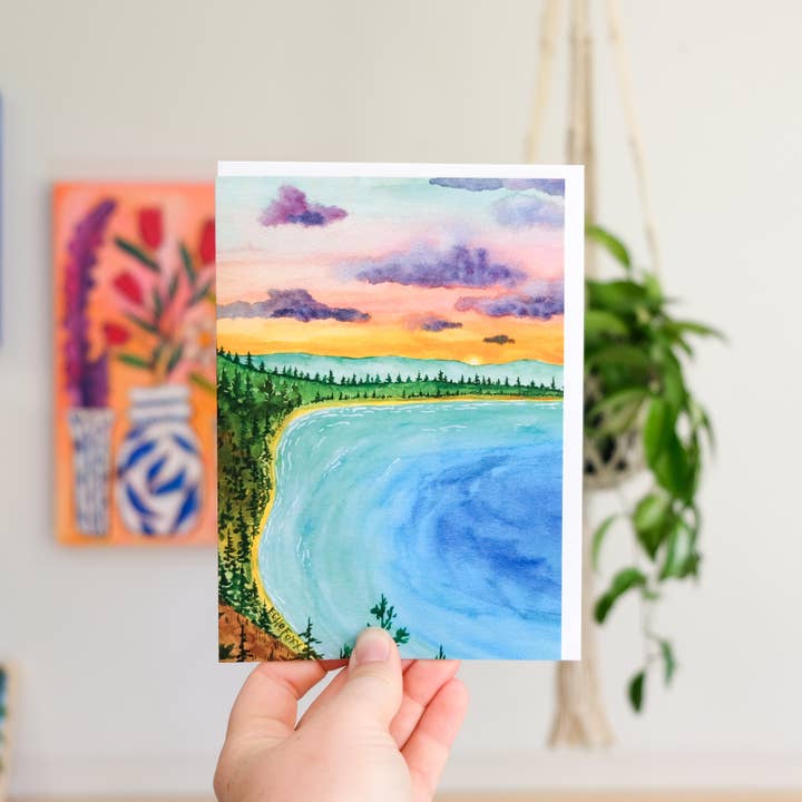 Aquarelkaart van de kustlijn van Lake Michigan voor wholesale door Echo Foxx