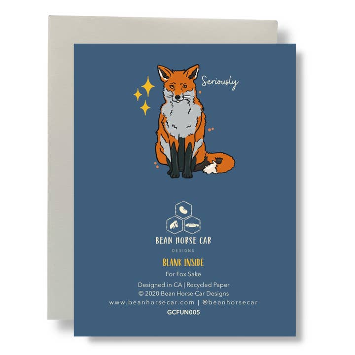 Bean Horse Car Designs - Wholesale Everyday Greeting Card - Oh, For Fox Sake Greeting Card2