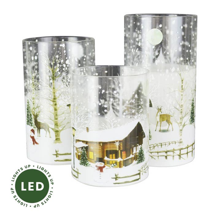 GeoCentral - Wholesale Lantern - LED Lanterns w/ Snowy Village Scene2