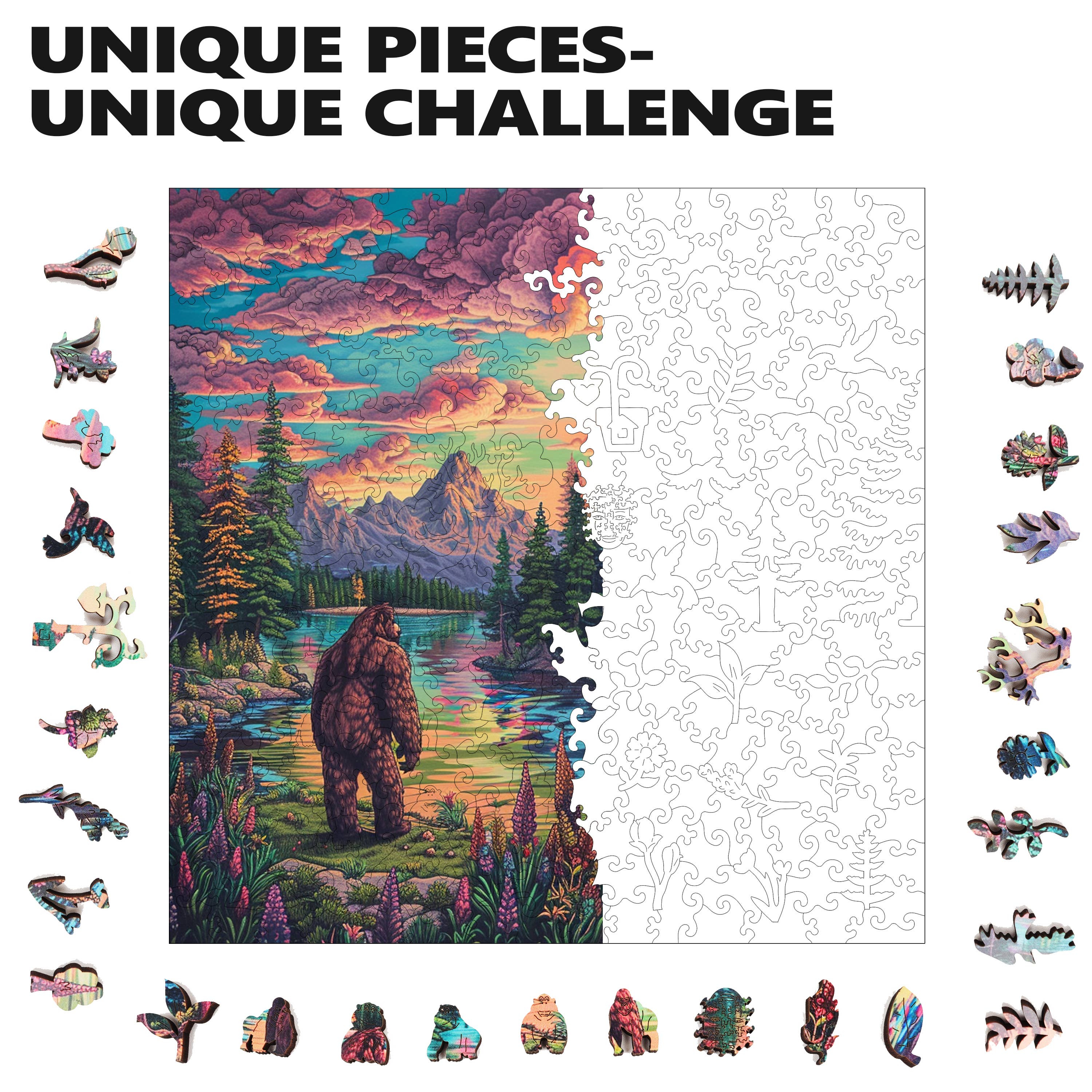 Trippy Puzzle Co - Wholesale Puzzle - Adult - Forest Fable Wooden Jigsaw Puzzle 300PC4