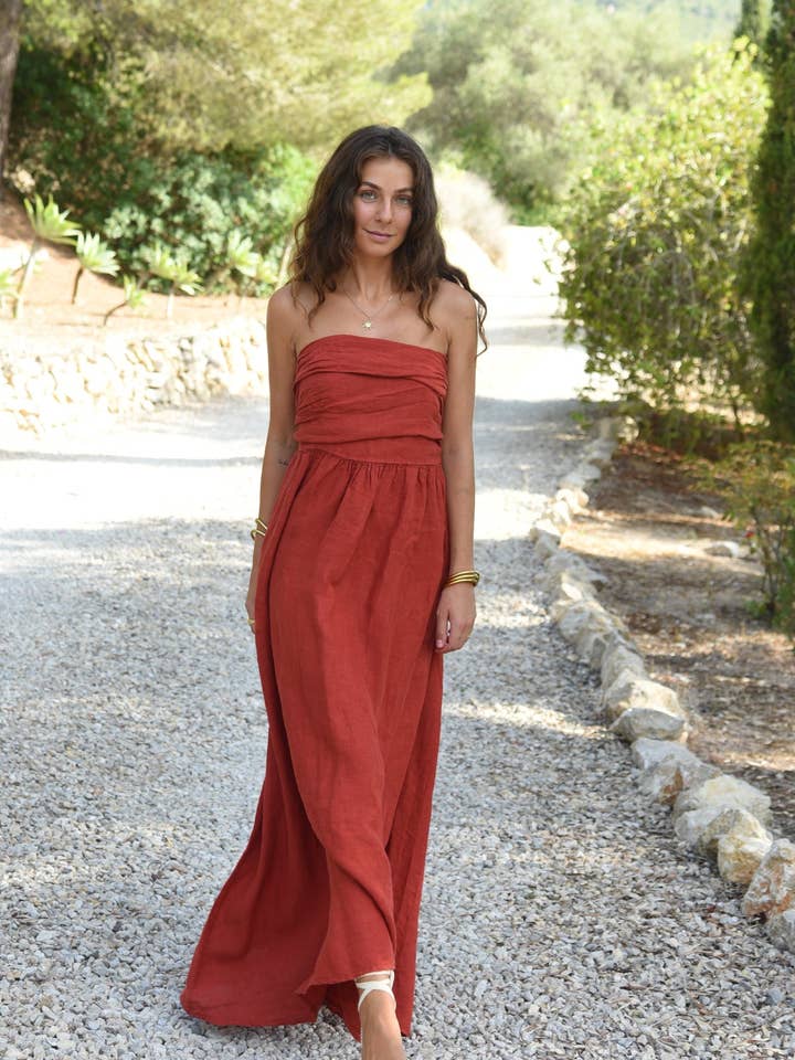 The Lola Dress // Pomegranate for wholesale by Beachwood The Label