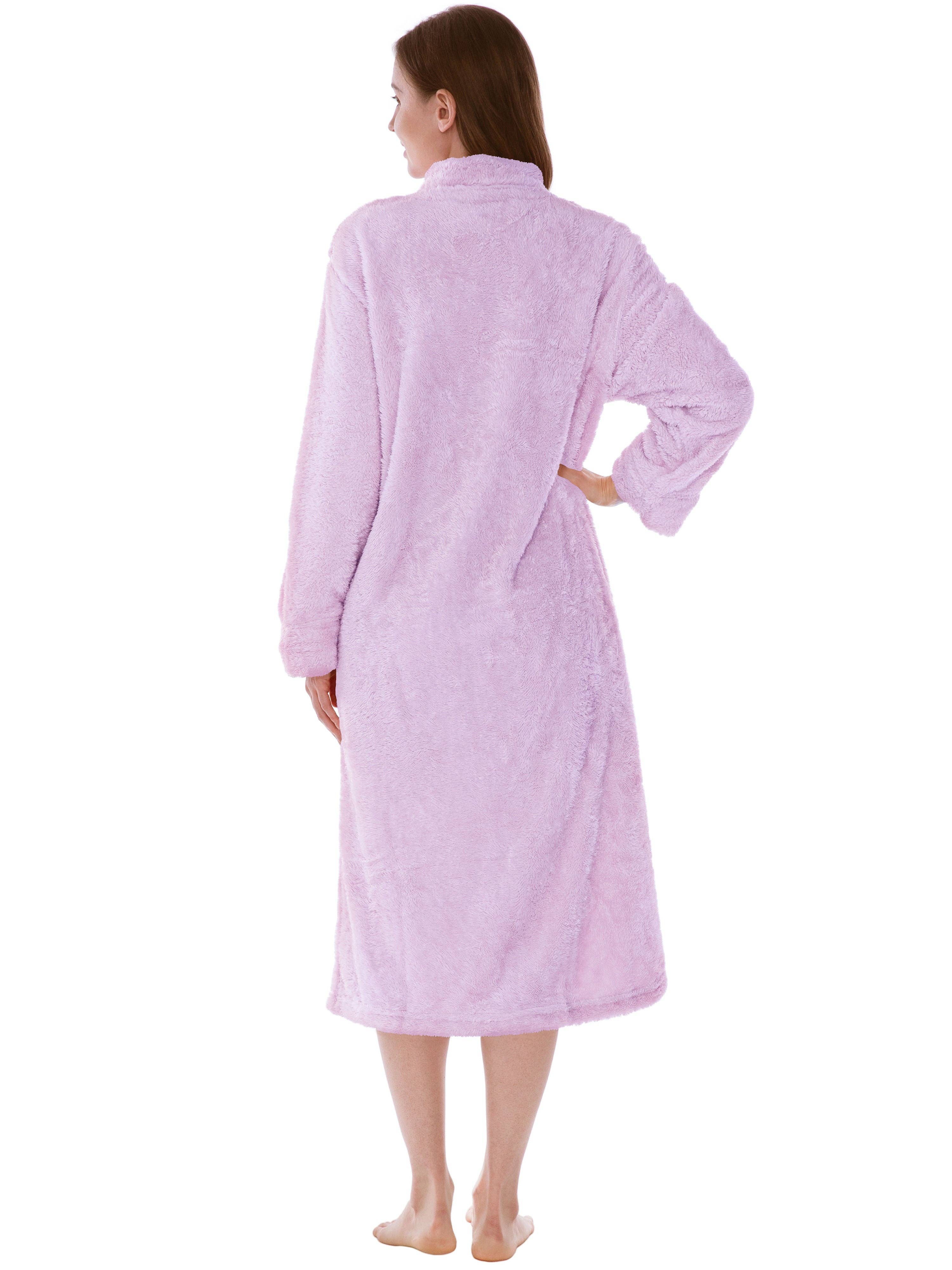 Pavilia - Wholesale Robe - Women's - Women's Sherpa Housecoat Zipper Robe10