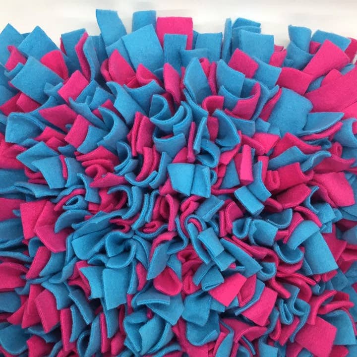 Blue & Hot Pink Washable Snuffle Mat/ Pet Nose Work Foraging Pick Your Size for wholesale by Life’s A Treasure Mat