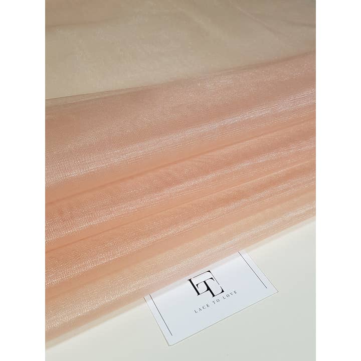 Lace To Love - Wholesale Craft Supplies - Shiny Salmon Pink Medium Stiff Tulle 118" Wide TT60332
