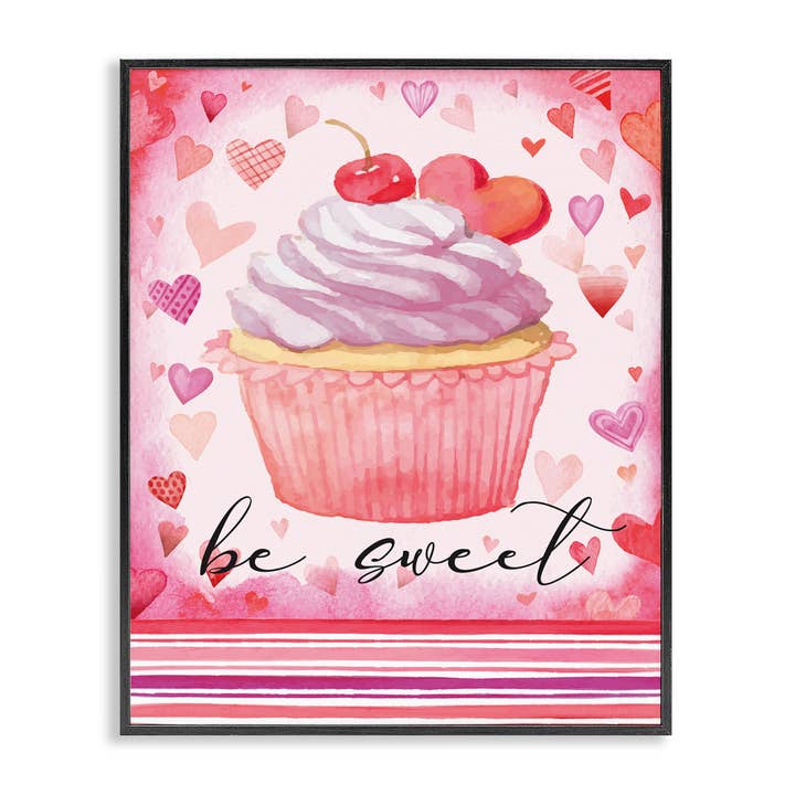 Arte de Parede emoldurada - Cupcake de Corações Românticos Doces por atacado de Stupell Industries