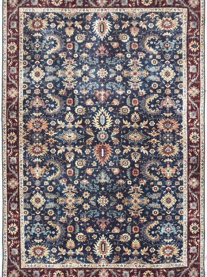 FENIX G4693-2 Bleu tæppe med traditionelt mønster og vintage look for engroshandel hos Vercai Rugs