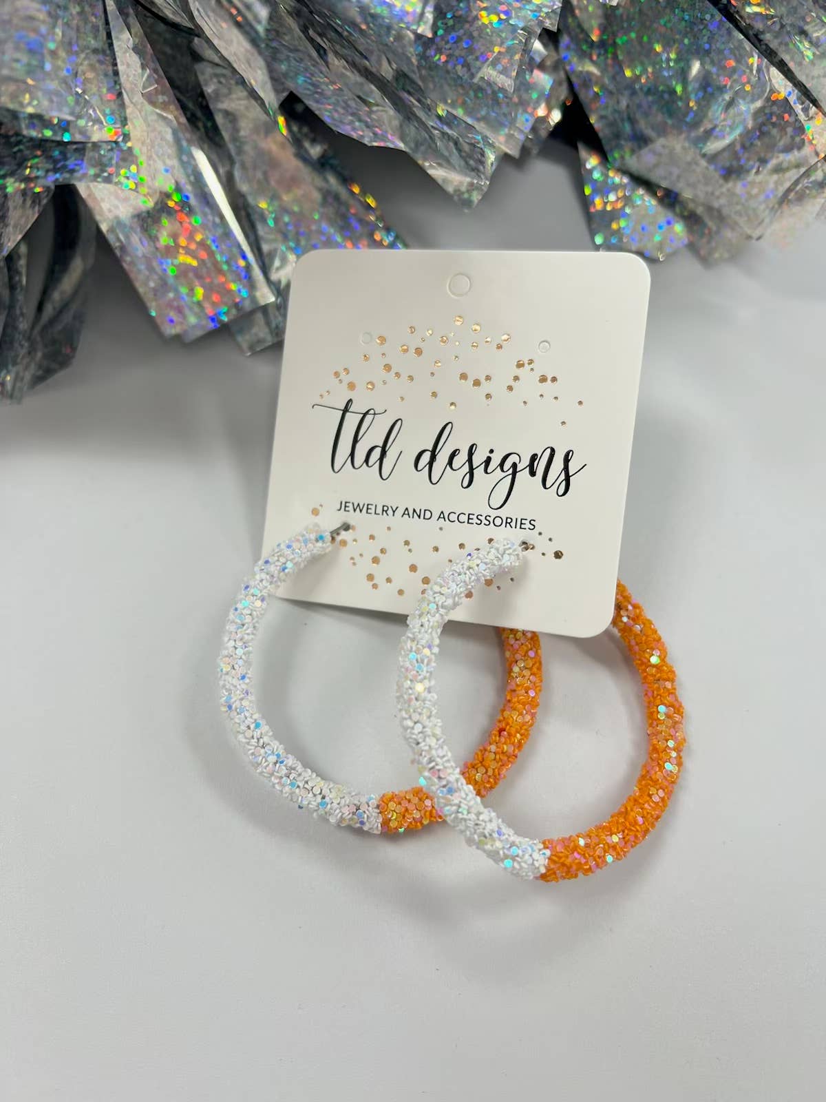 TLD Designs – wholesale Hoop earrings – Two Tone Game Day Hoops0