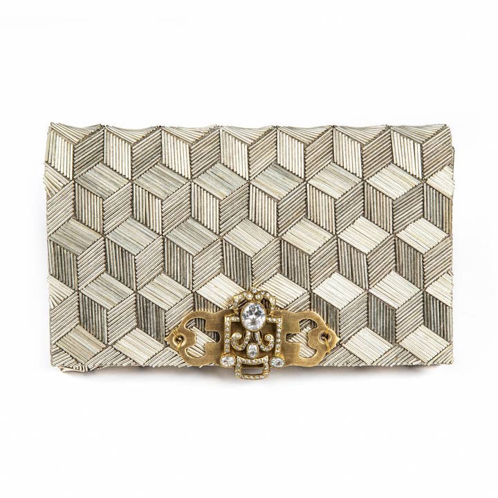 Pochette da donna in pelle ricamata a mano Serah per la vendita all'ingrosso da parte di Samser Designs