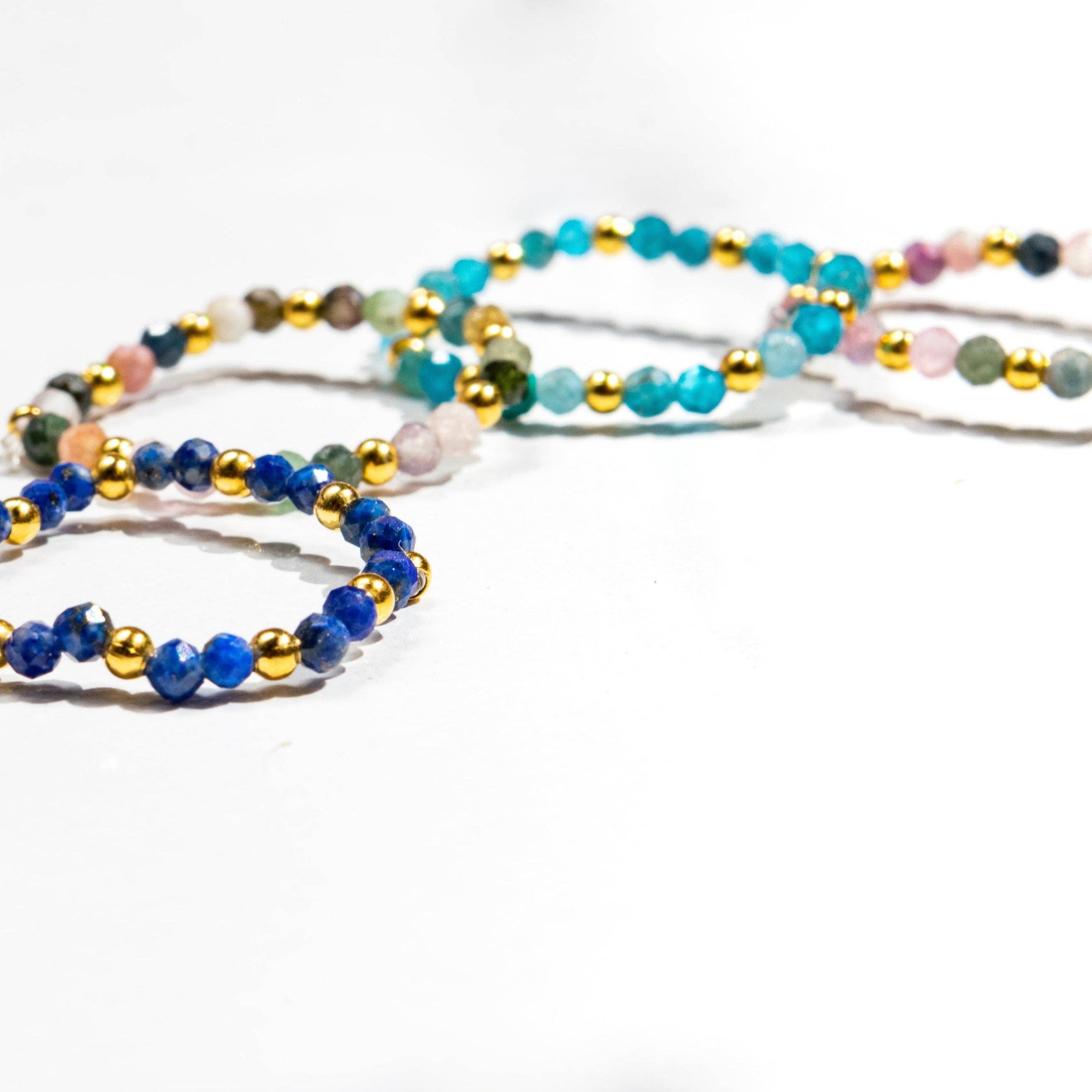 Lumily - Wholesale Band/Stacked Ring - Multi-Stone Gemstone Bead Elastic Ring - Thailand3