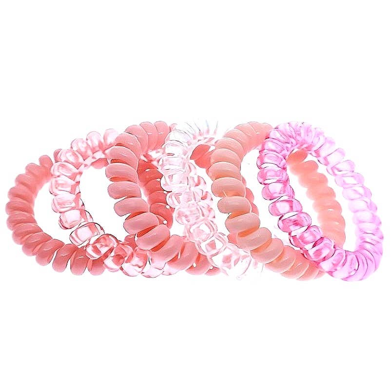 Diacly – wholesale Hair tie – Dozen Pastel Spiral Hair Ponytail Ties1