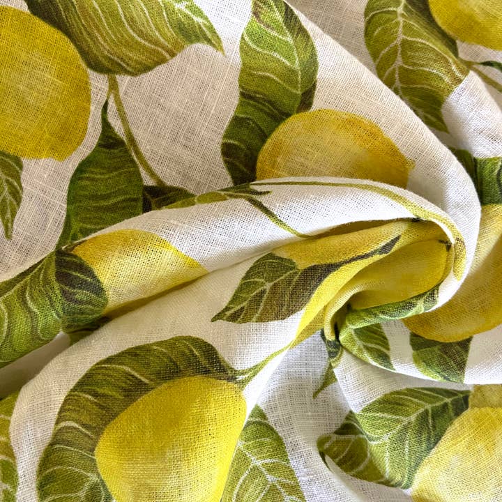 Sarah Rose - Wholesale Tea Towel - Lemon Organic Linen Tea Towel2