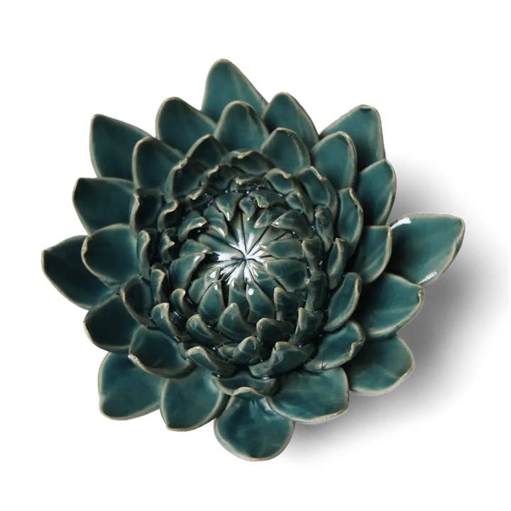 Bedstsælgende på Faire Keramisk Blomst Dahlia Teal for engroshandel hos Chive EU