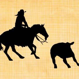 Adesivo in vinile Cutting Horse Western Rodeo per la vendita all'ingrosso da parte di Bow-Dacious Designs