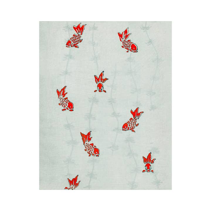 Poisson doré et art aquatique | Imprimé vintage asiatique | Watanabe Seitei | Artiste kacho-ga | Décor vintage moderne | Cadeau écologique pour la vente par Rock Paper Scissors Wall Art