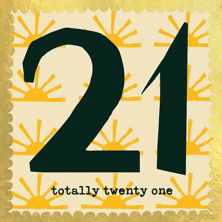 'Totally Twenty One' Greetings Card , FP3428 for wholesale by Poet and Painter