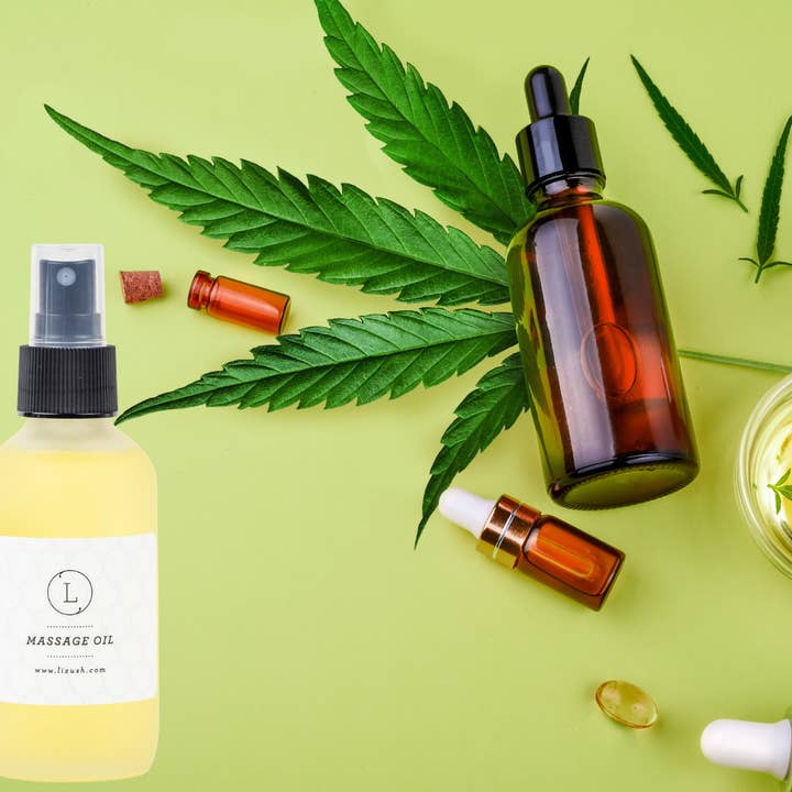 Lizush - Wholesale CBD Oil - Topical - White Label: CBD Eucalyptus Massage Oil (Frosted Glass/4oz)