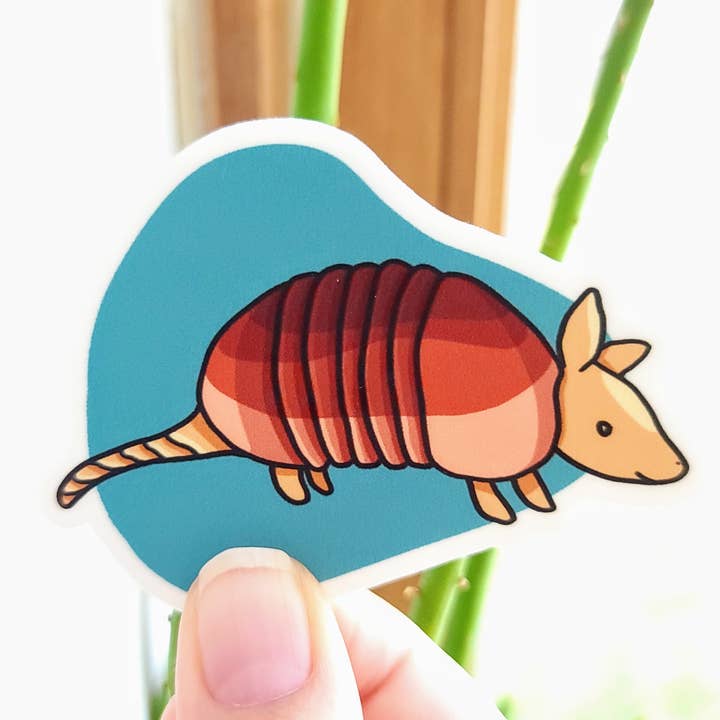 Pegatina Eat the Rich Armadillo para venta al por mayor de Brumbams Creations
