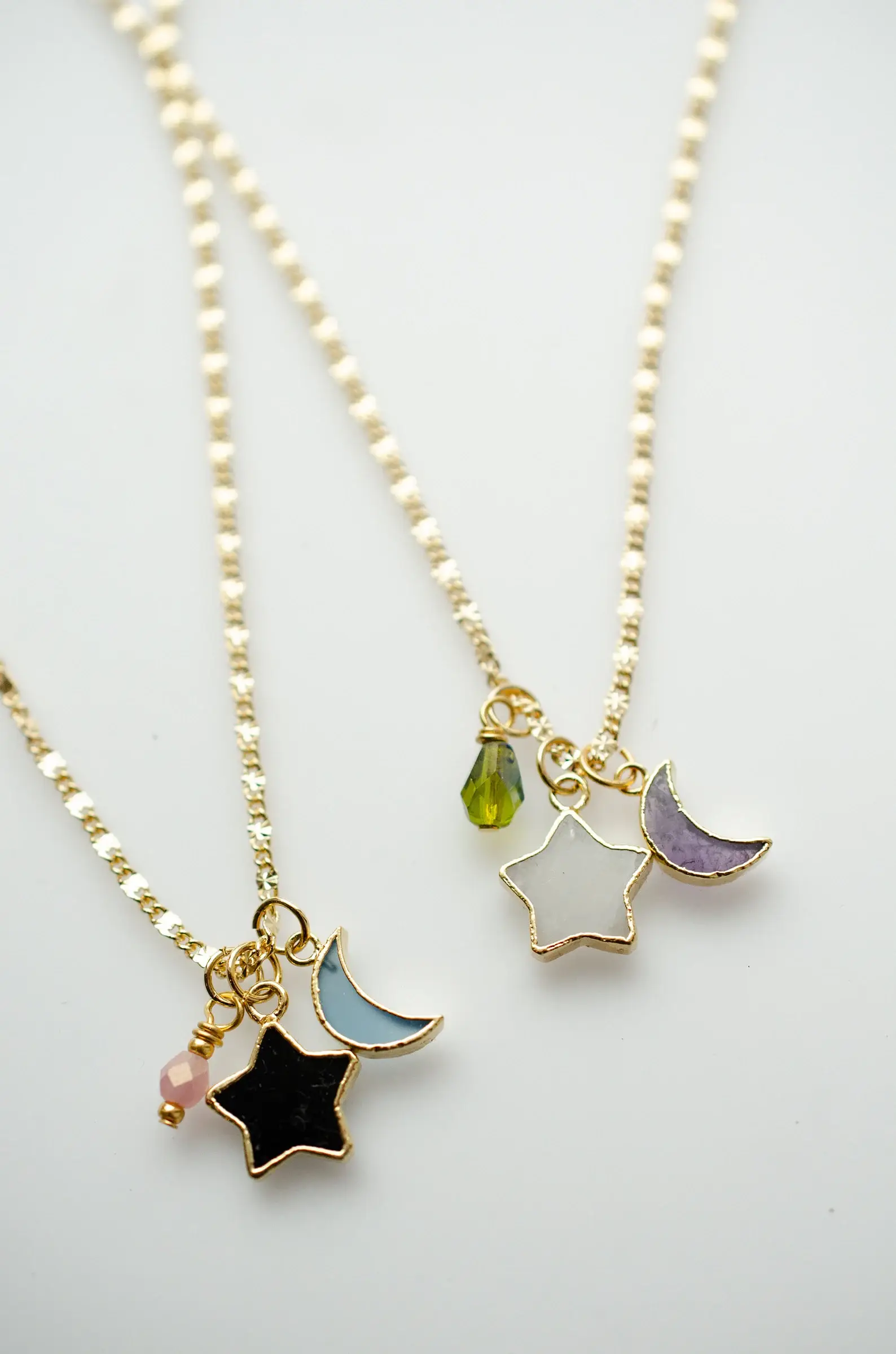 Jill Makes - Wholesale Pendant/Charm Necklace - Star and Moon Gemstone Necklace3