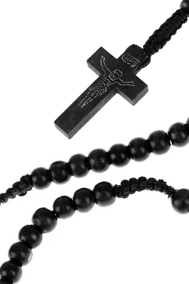ASSORTED Jesus Christ Cross Prayer Beads Woven Rosary Necklace for wholesale on Faire3