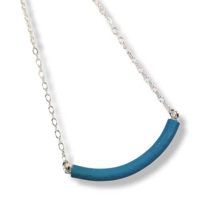 Half Moon Bar Necklace - Turquoise Waters for wholesale by Tiry Originals. LLC