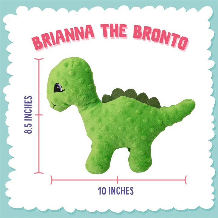 Pet Palette Distribution - Wholesale Pet Plush Toy - Dog - SnugArooz Brianna the Bronto Plush Dog Toy 8"