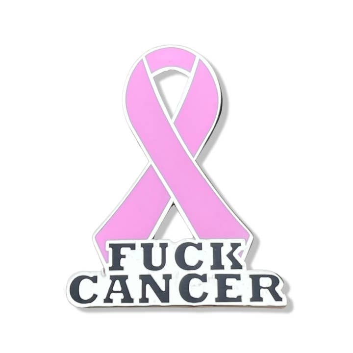 Pin's ruban de sensibilisation au cancer Pink Fuck pour la vente par Dream Maker Pins