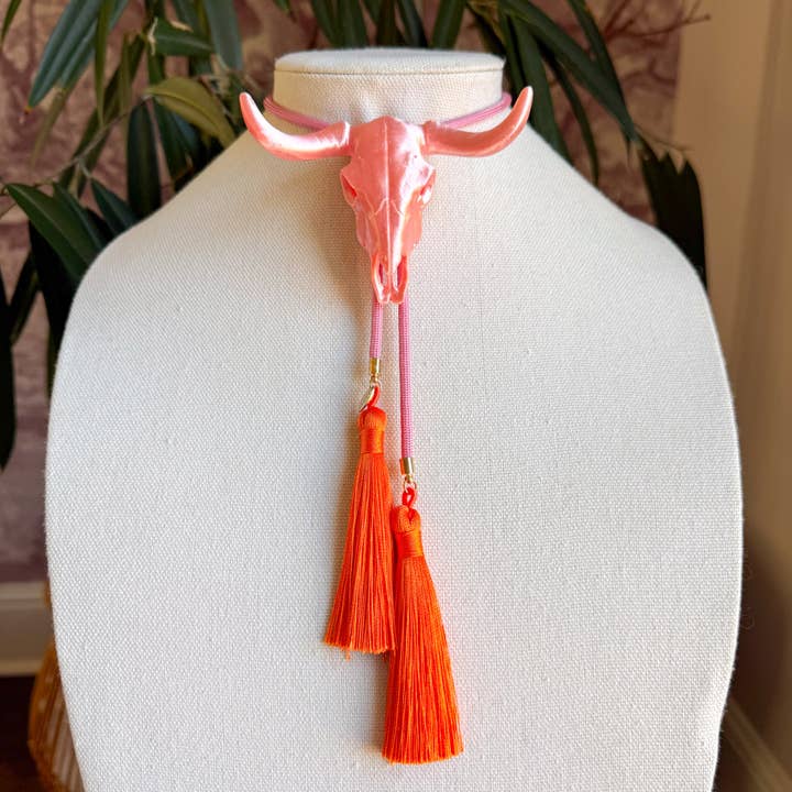Langhorn Bolo Sukker Pink med Tyggegummi Pink & Orange for engroshandel hos Rahya Jewelry Design