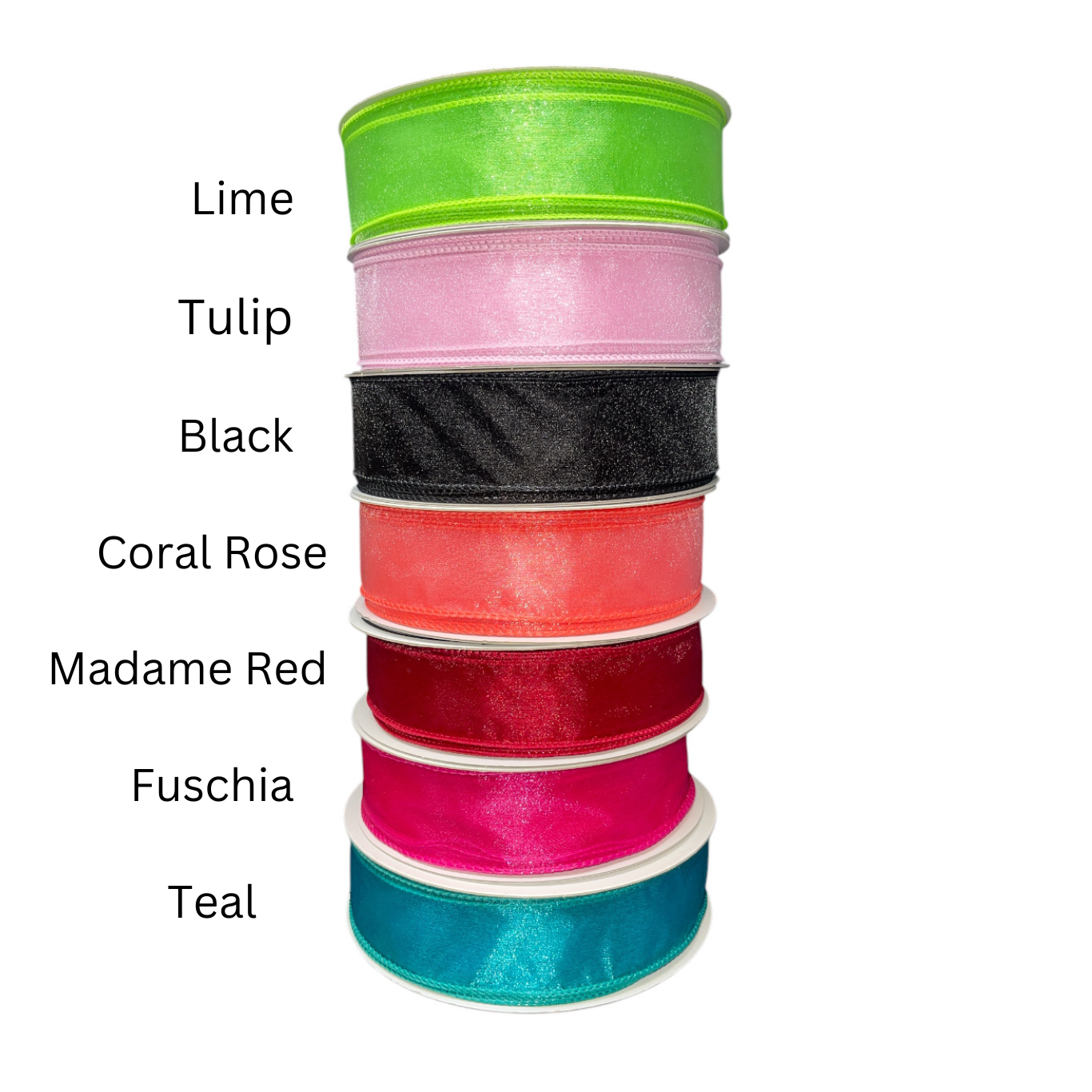 Thompson Wholesale - Wholesale Ribbon - Gift Wrapping - Sheer Organza 1.5" Wired Ribbon Customizable (10 PK)4