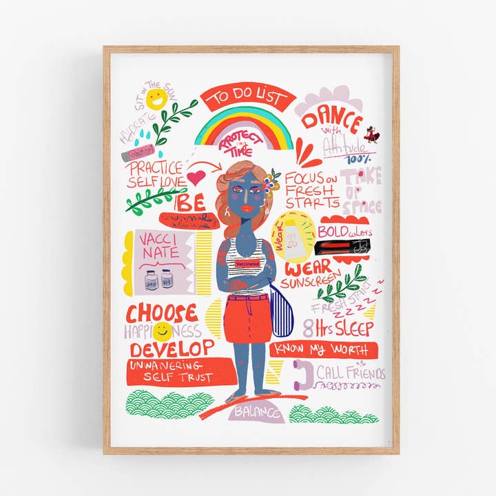 Colorful Art Print | To do List for wholesale by Violet Red Studio