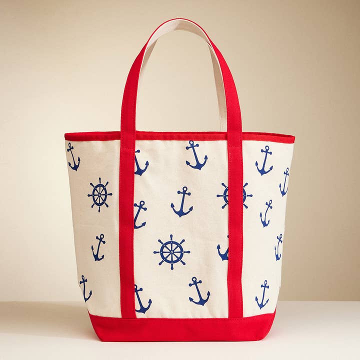 Sensibling Corp. - Wholesale Tote Bag - Women's - Anchor Wheel Printed Tote Bag