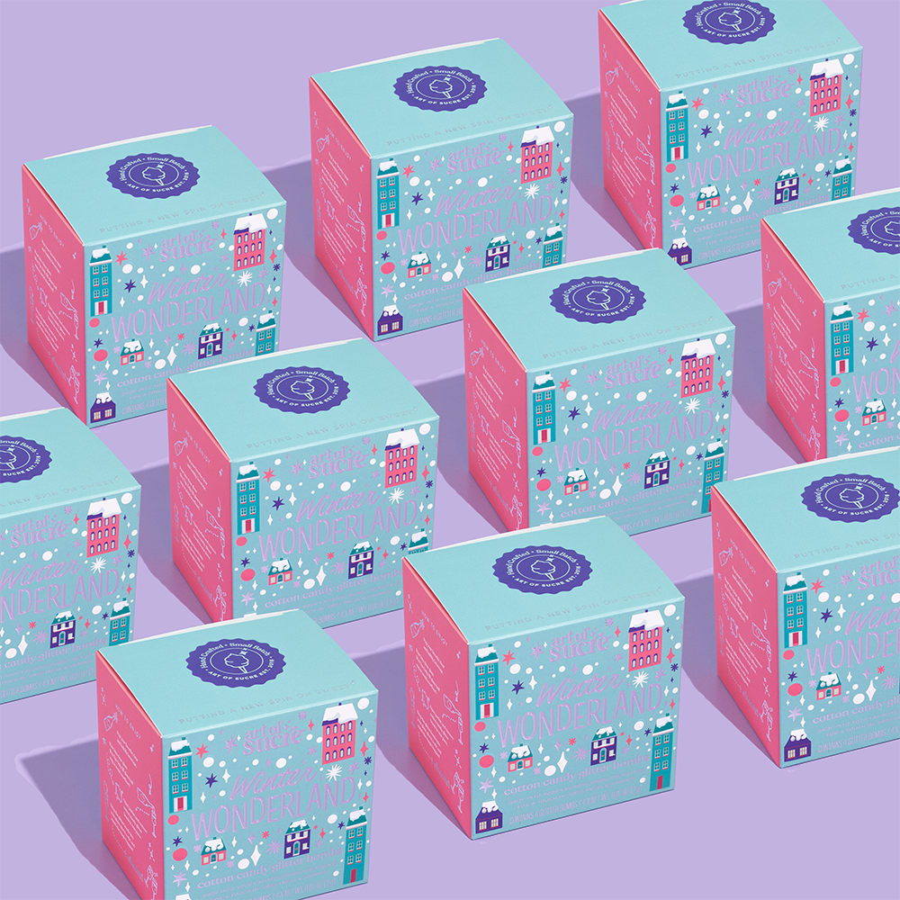 Art of Sucre - Vendita all'ingrosso Zucchero filato - Set Bombette di Zucchero Filato Brillantinate Winter Wonderland1