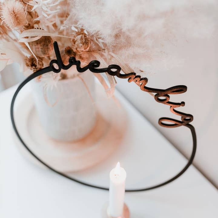 Eulenschnitt - Wholesale Wreath - Dream Big wooden wreath 31cm (pack of 8)2