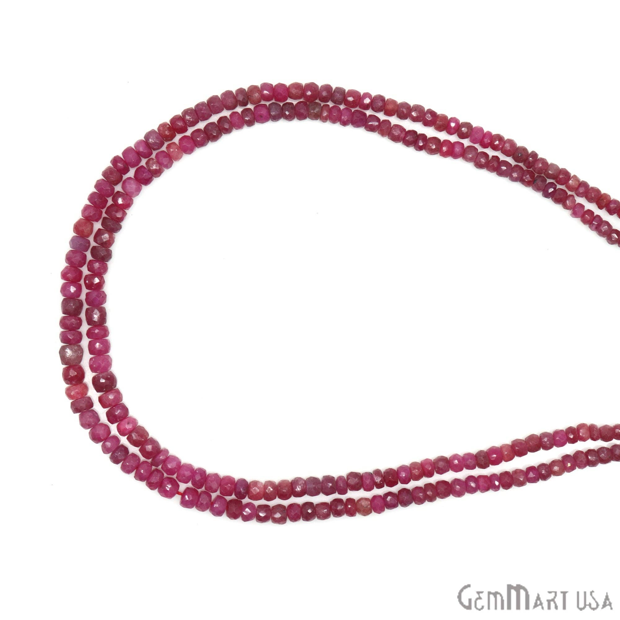GemMartUSA - Wholesale Beads - Ruby Rondelle Beads,13Inch Natural Gemstone Strand,3-4mm2