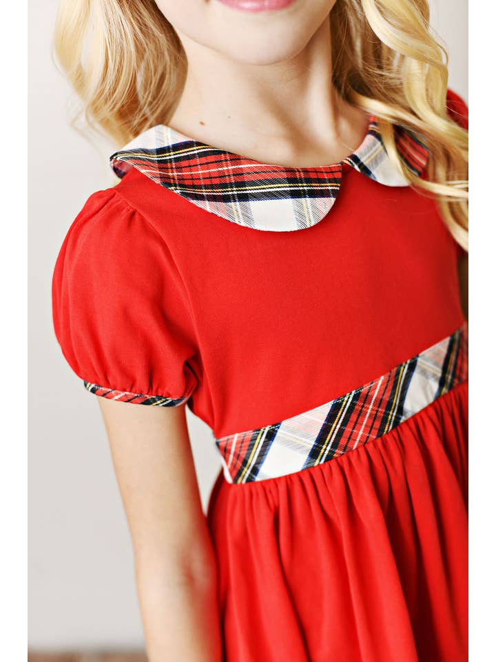 Serendipity Clothing Co - Wholesale Dress - Kids - Girl Holiday Red & Tartan Plaid Dress