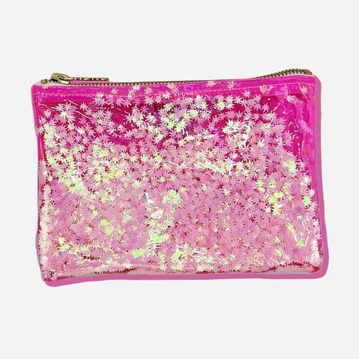 Roze Cannabis Confetti Midi Kush-clutch voor wholesale door KushKards