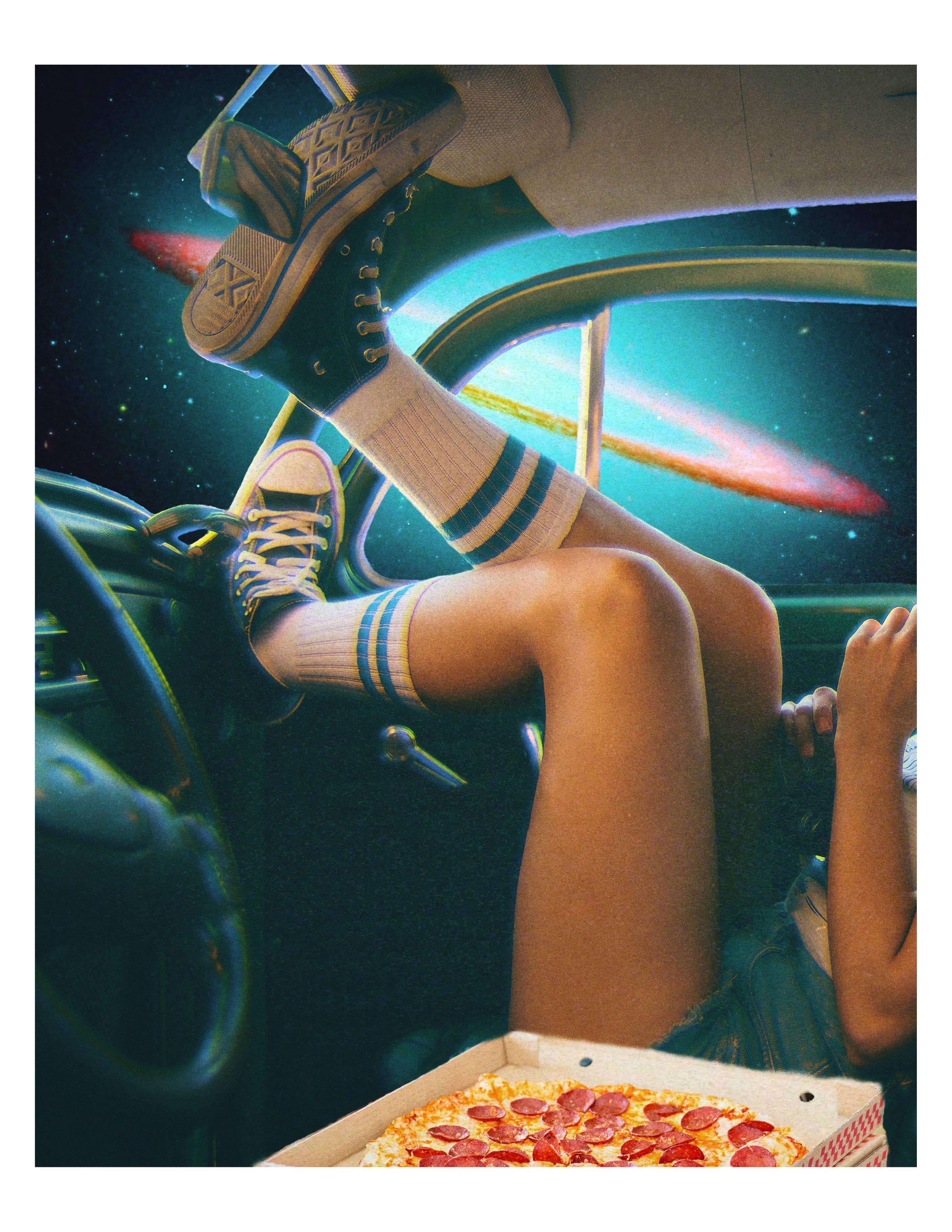 Cult Class - Wholesale Art Print - "Pizza w a View" by Cult Class - 8.5x11" Fine Art Print